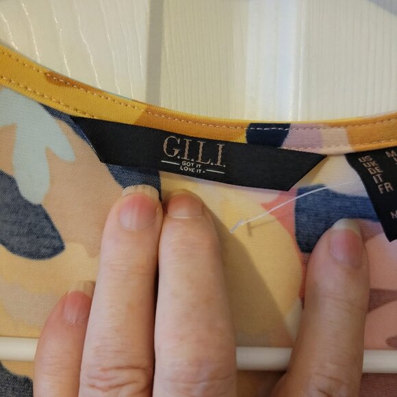 G.I.L.I. Knit Maxi Dress Multi Floral Print Jetsetter Long Sleeve - NWOT Med. - Picture 7 of 10